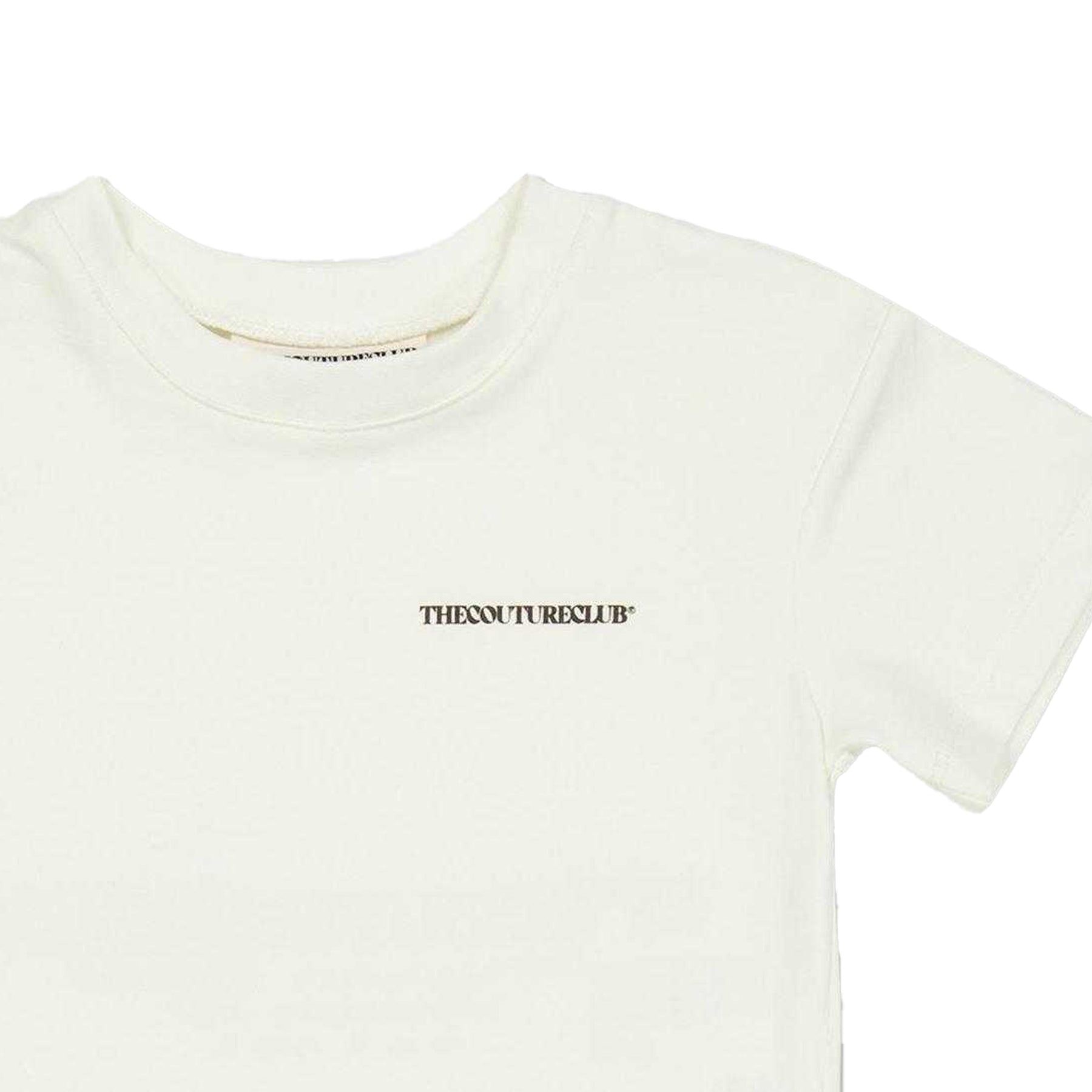 Off White - Side - The Couture Club Childrens-Kids Logo Printed Regular T-Shirt