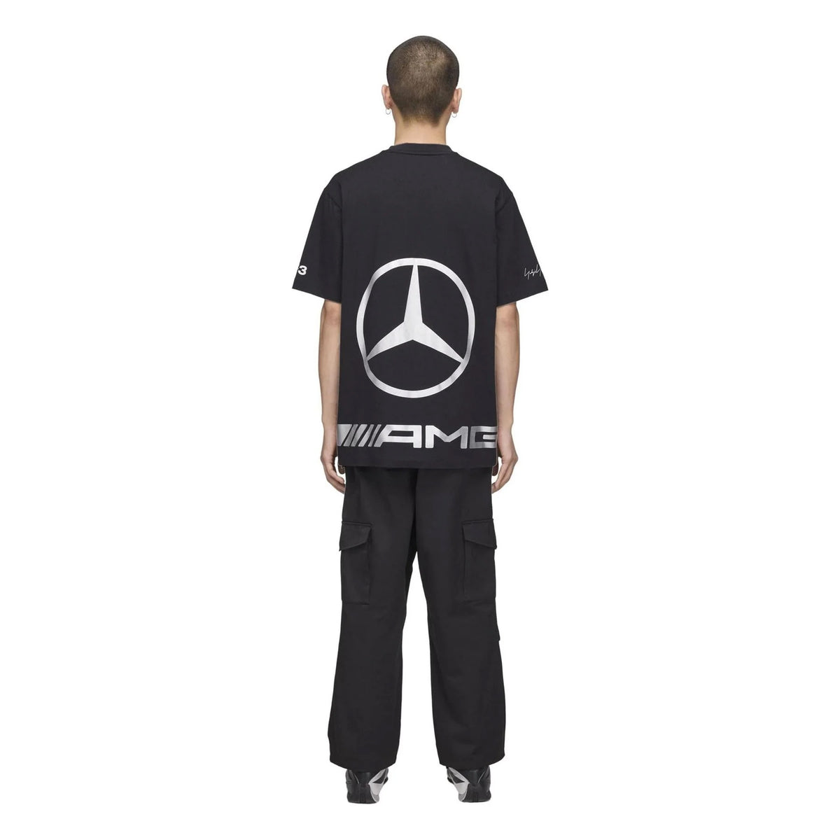 Black - Close up - Y-3 Mens AMG Petronas Mercedes F1 Regular T-Shirt