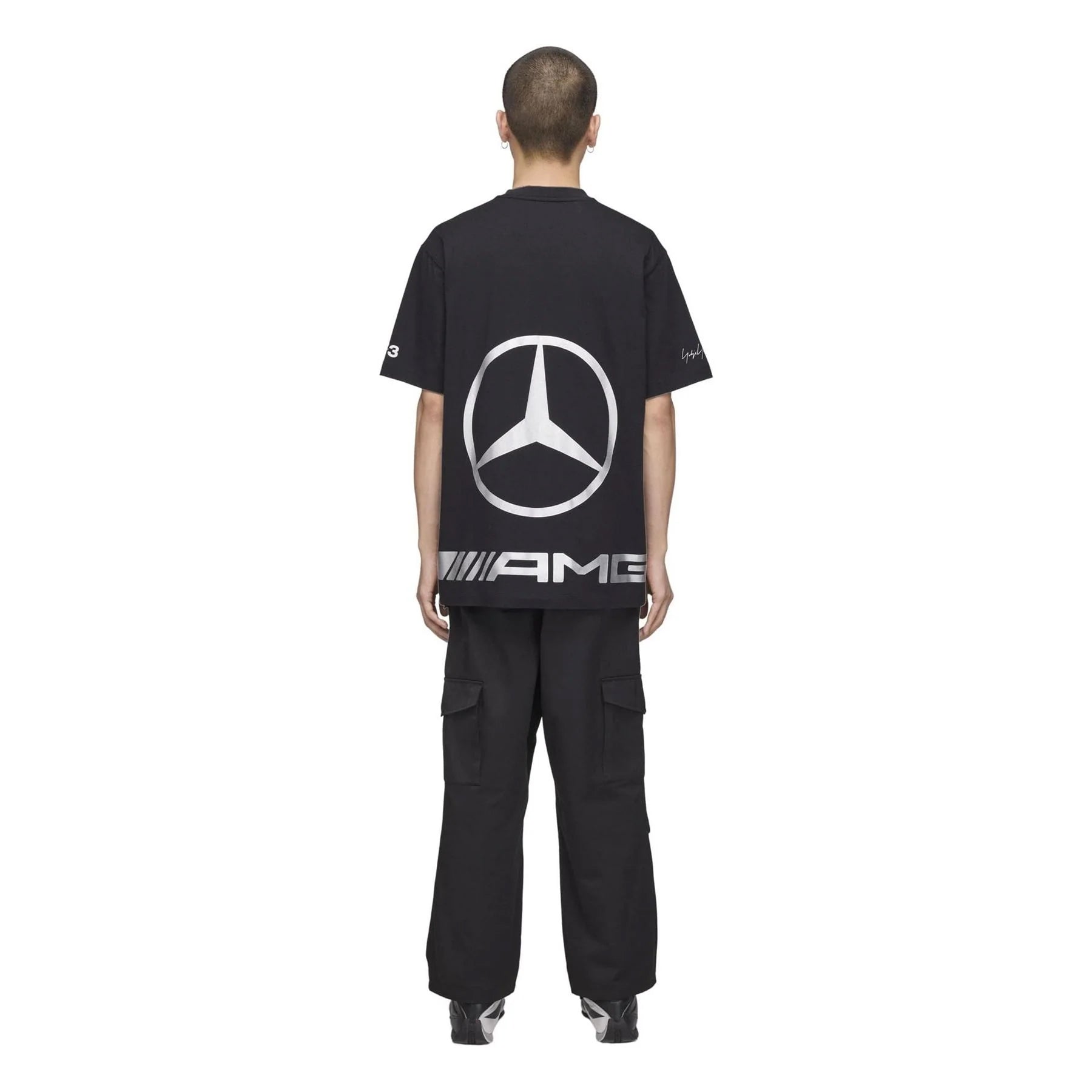 Black - Close up - Y-3 Mens AMG Petronas Mercedes F1 Regular T-Shirt