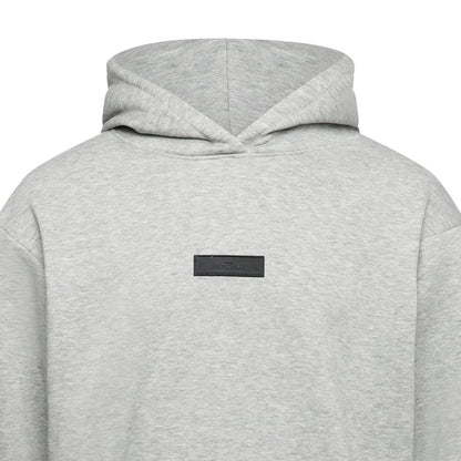 Grey Marl - Side - Original Esenciales Mens Logo Hoodie