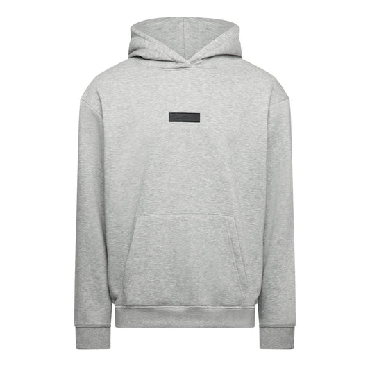 Grey Marl - Front - Original Esenciales Mens Logo Hoodie