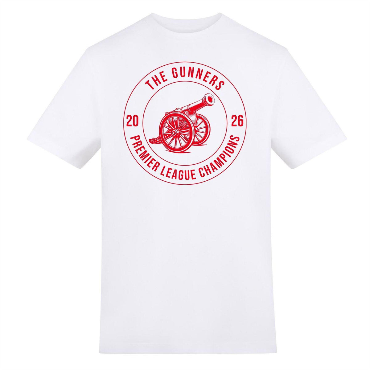 Vintage - Front - AWD Unisex Adult The Gunners PL 2026 Winners Arsenal FC T-Shirt