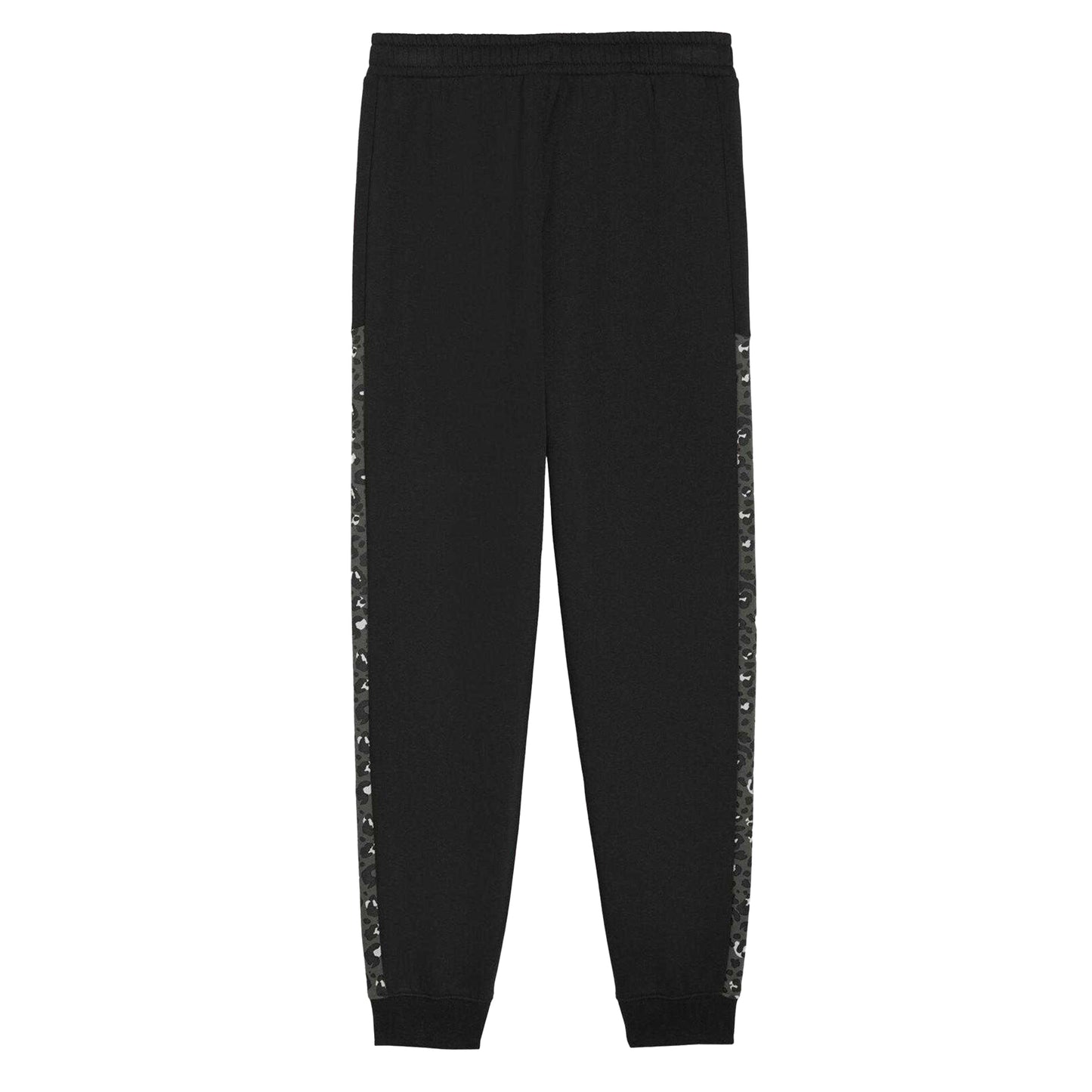 Puma Black - Back - Puma Childrens-Kids Fleece Leopard Print Jogging Bottoms