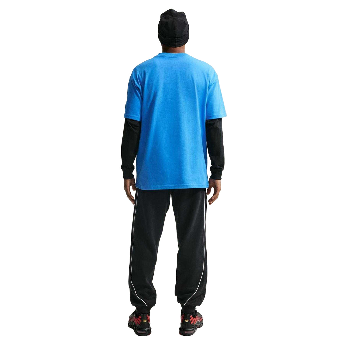 Black-White - Back - Nike Mens Air Fleece Embroidered Logo Joggers