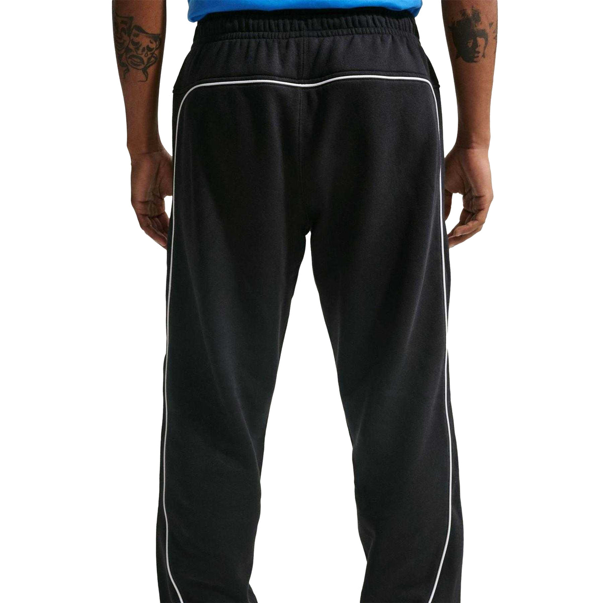 Black-White - Lifestyle - Nike Mens Air Fleece Embroidered Logo Joggers