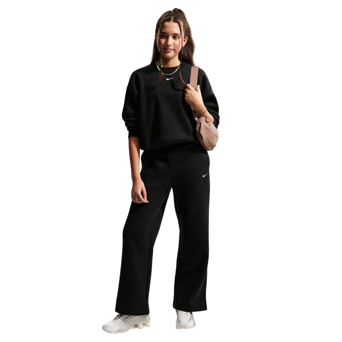 Black - Front - Nike Childrens-Kids Studio Relaxed Fit Joggers