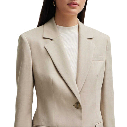 Beige - Pack Shot - Boss Womens-Ladies Jerela Single-Breasted Jacket