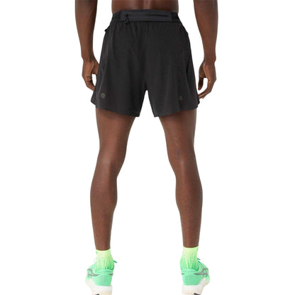 Black - Back - Asics Mens Metarun Logo Running Shorts
