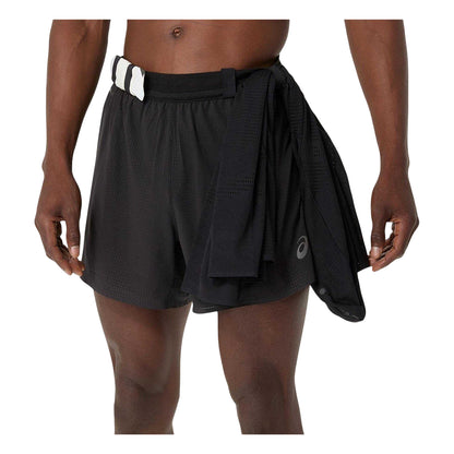 Black - Side - Asics Mens Metarun Logo Running Shorts