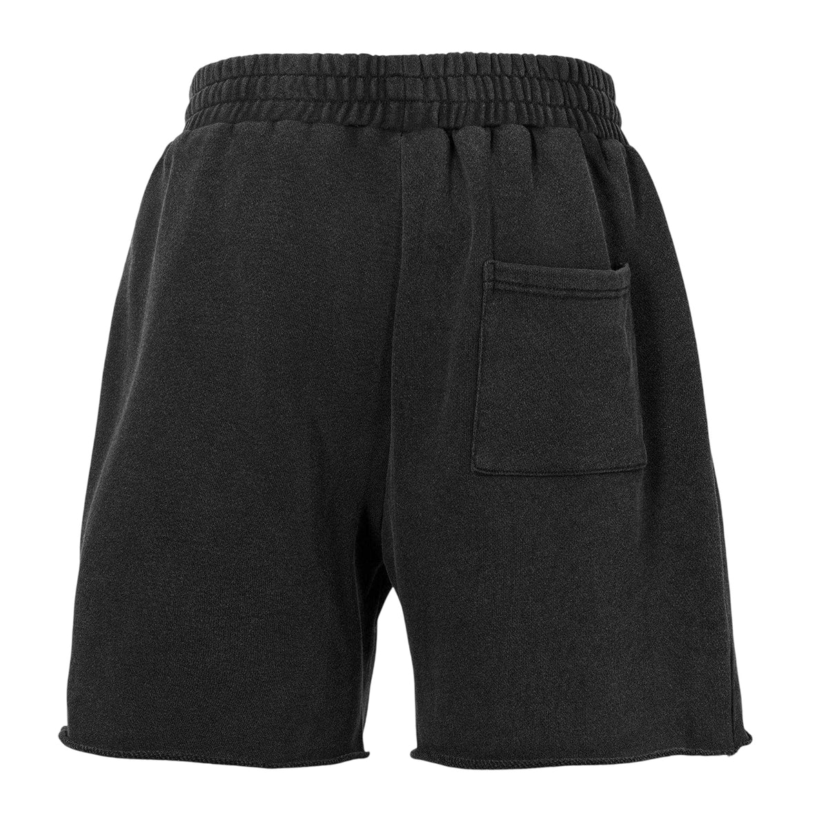 Washed Grey - Back - GodMade Mens Fleece Graphic Print Sweat Shorts