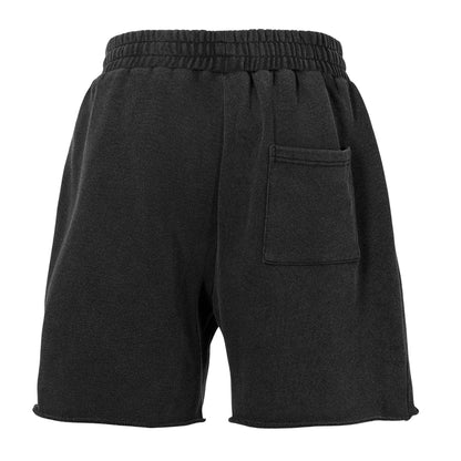 Washed Grey - Back - GodMade Mens Fleece Graphic Print Sweat Shorts