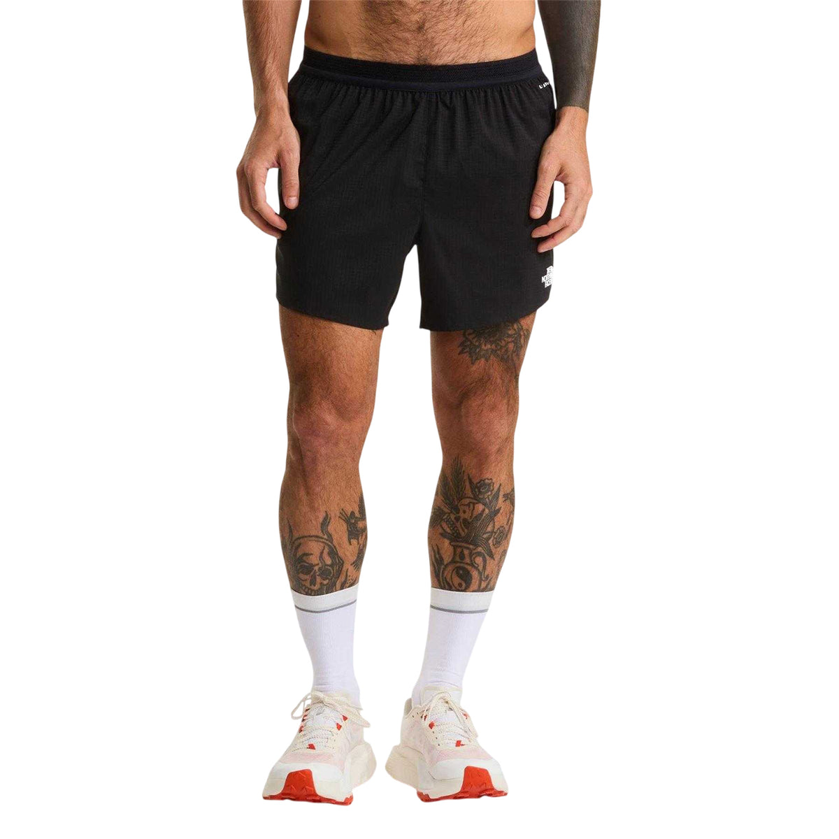 Black - Side - The North Face Mens Sunriser Logo Running Shorts