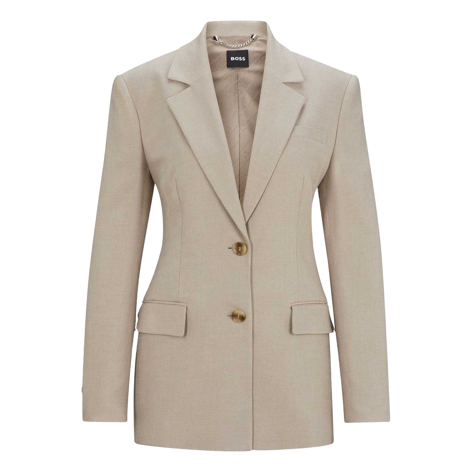 Beige - Front - Boss Womens-Ladies Jerela Single-Breasted Jacket