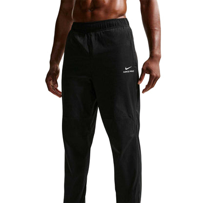 Black-White - Side - Nike Mens Pro Relaxed Fit Trousers