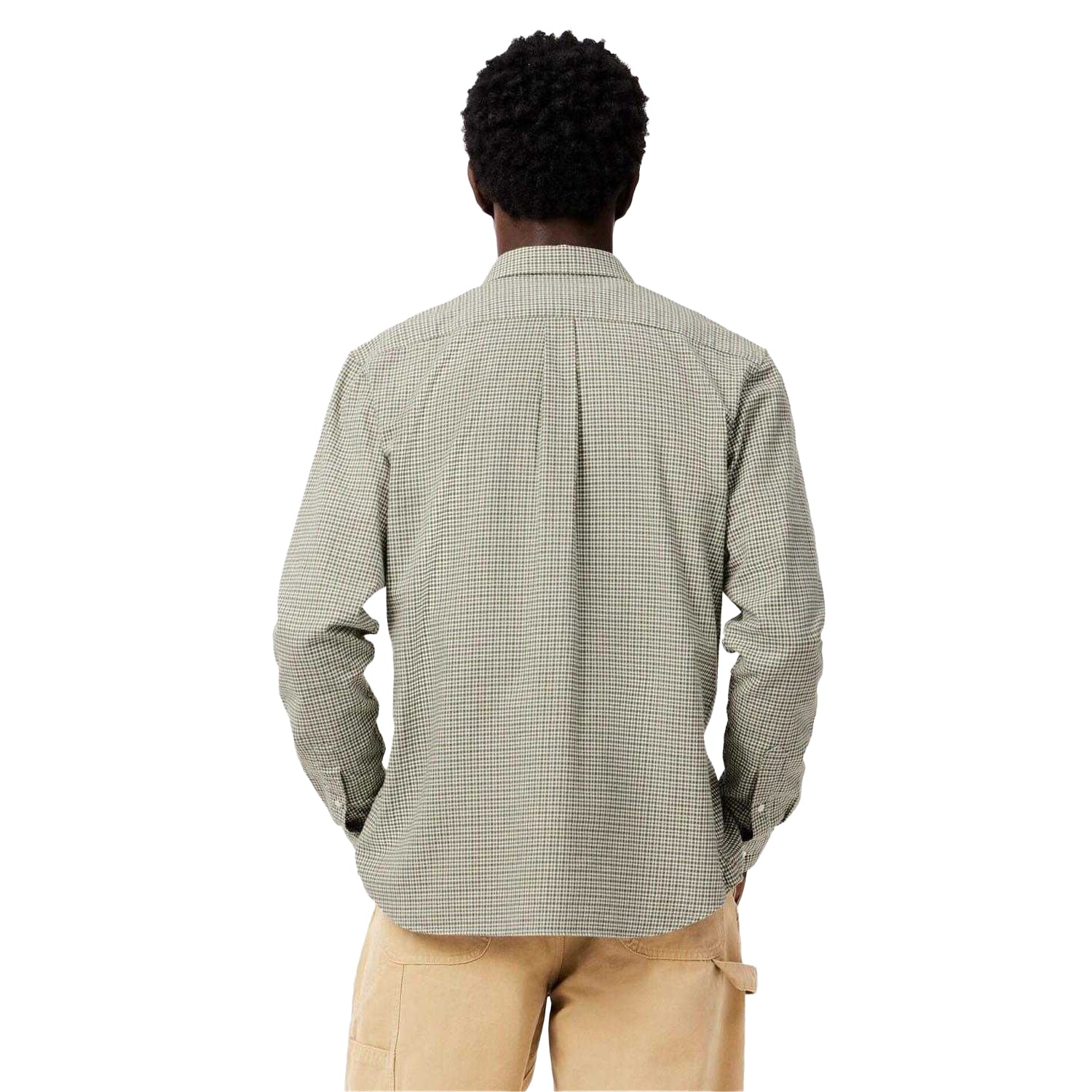 Khaki Brown - Back - Lacoste Mens Flannel Regular Shirt