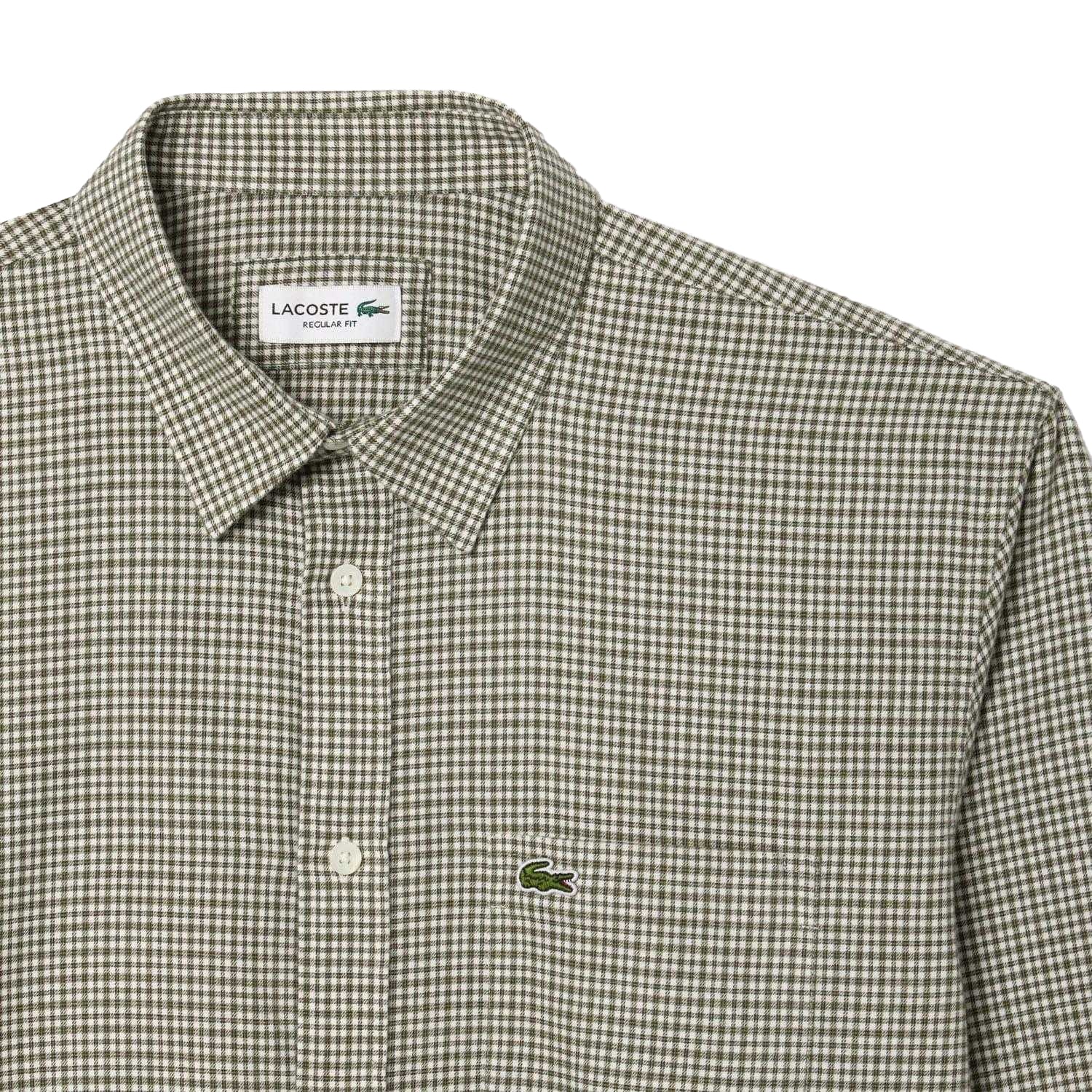 Khaki Brown - Pack Shot - Lacoste Mens Flannel Regular Shirt