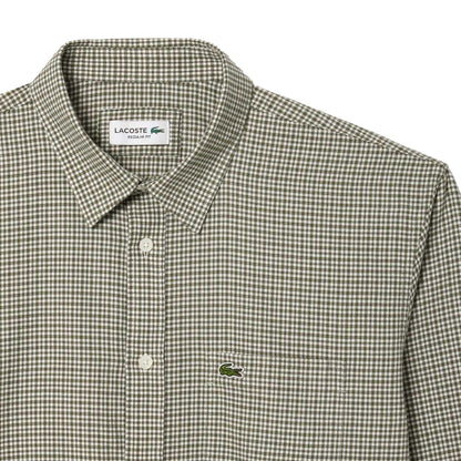 Khaki Brown - Pack Shot - Lacoste Mens Flannel Regular Shirt