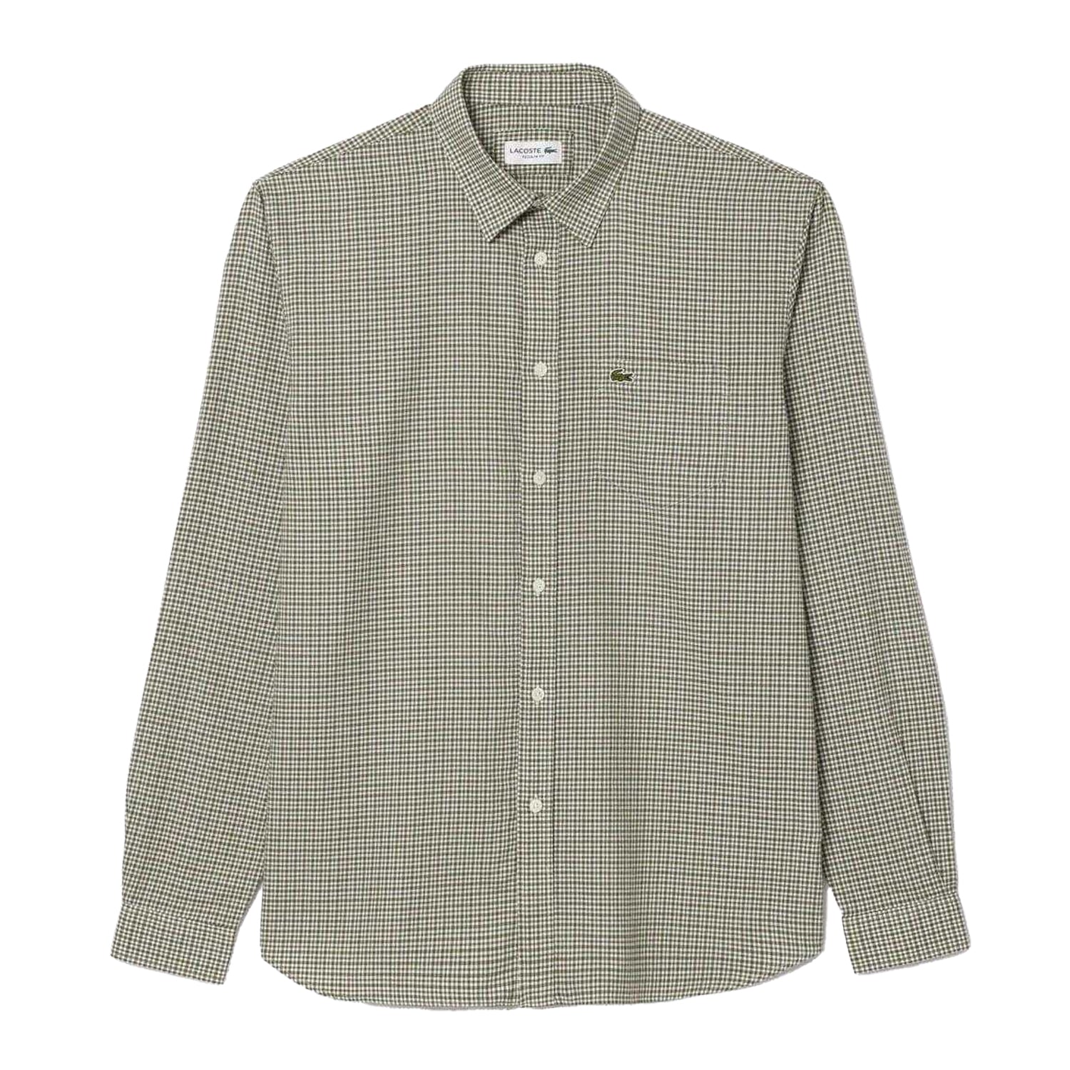 Khaki Brown - Front - Lacoste Mens Flannel Regular Shirt