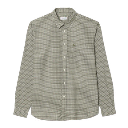 Khaki Brown - Front - Lacoste Mens Flannel Regular Shirt