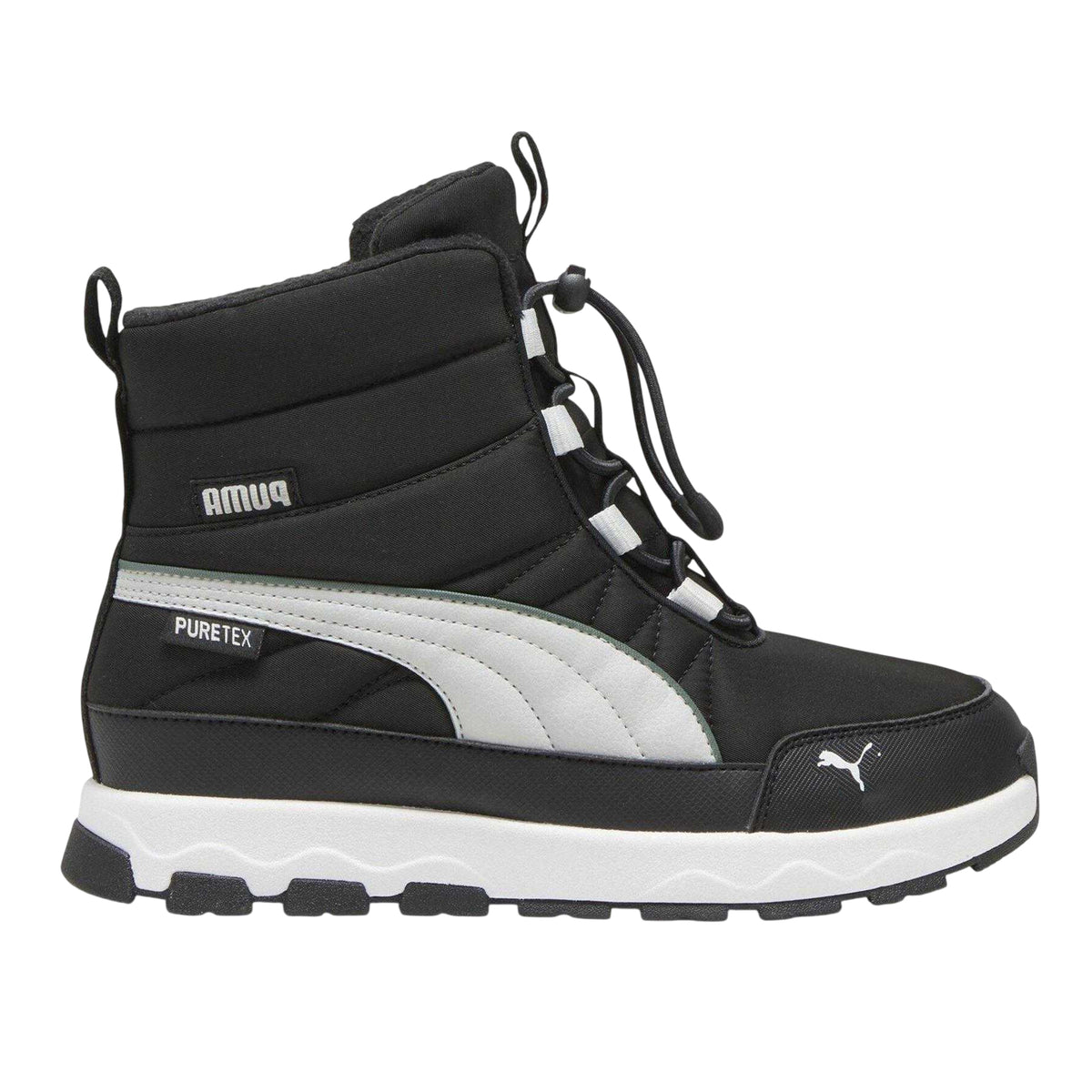 Black-Ash Grey-White - Front - Puma Childrens-Kids Evolve Puretex Snow Boots