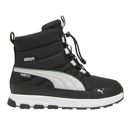 Black-Ash Grey-White - Front - Puma Childrens-Kids Evolve Puretex Snow Boots