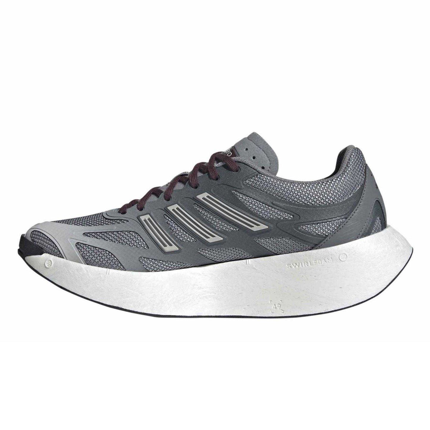 Grey-Ruby Red - Side - Adidas Mens Adizero Aruku Low Cut Trainers