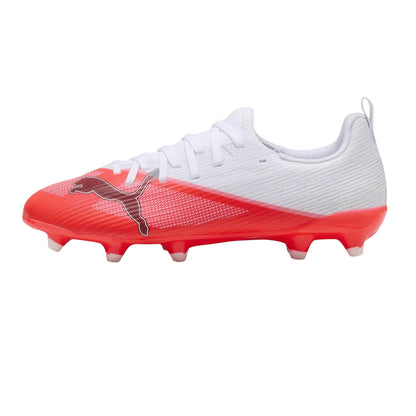 White-Red - Side - Puma Childrens-Kids Ultra 7.3 Firm Ground Football Boots