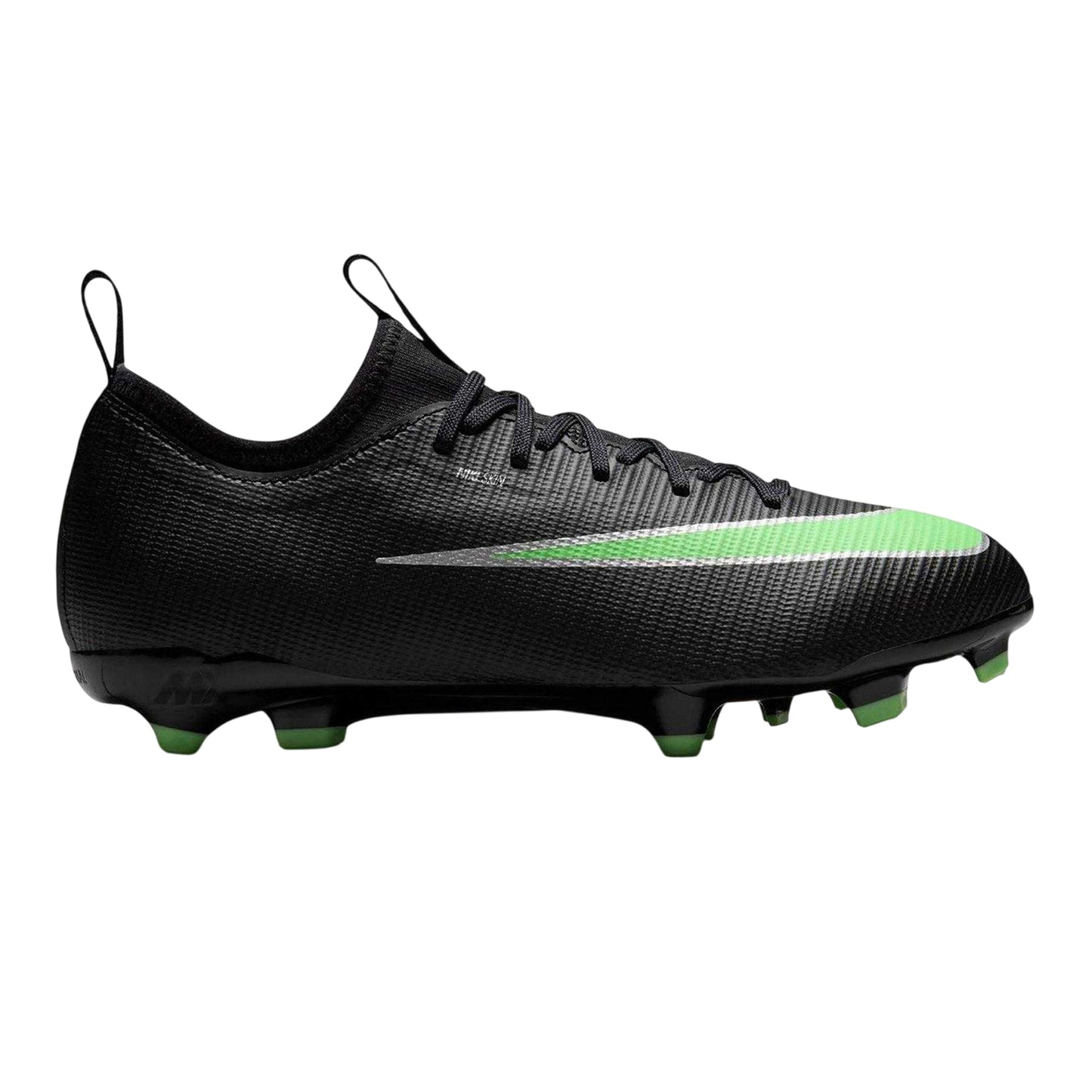 Black-Green - Front - Nike Childrens-Kids Vapor 17 Academy Firm Ground Football Boots