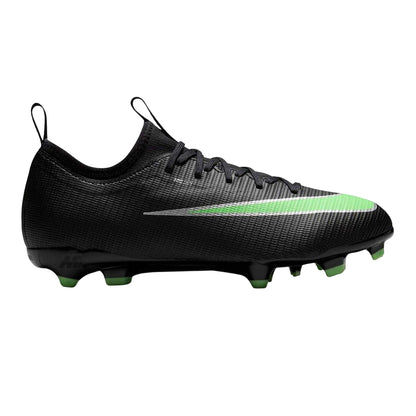 Black-Green - Front - Nike Childrens-Kids Vapor 17 Academy Firm Ground Football Boots