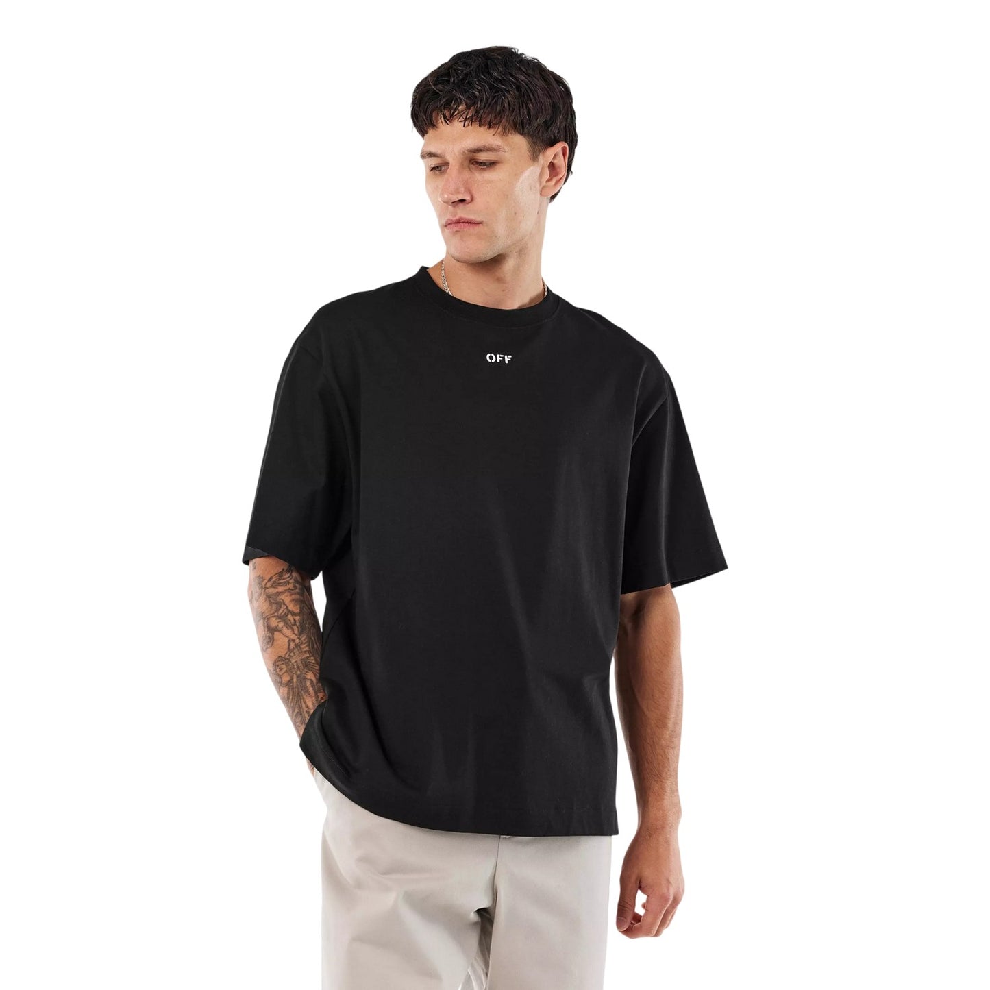 Black-White - Lifestyle - Off White Mens Diags Skate Scribble Regular T-Shirt