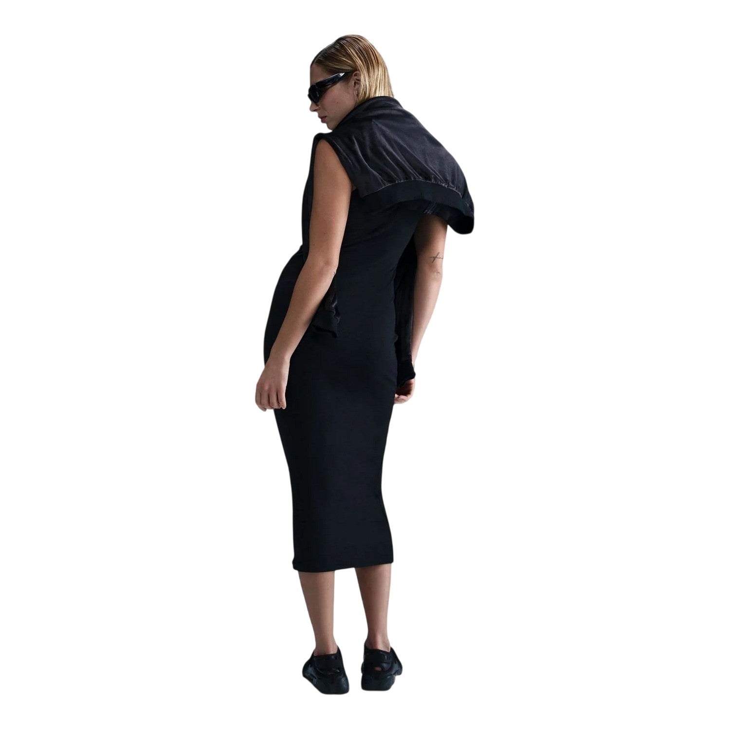 Black-Sail - Back - Nike Womens-Ladies Chill Knitted Tank Dress