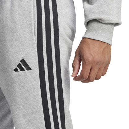 Medium Heather Grey - Side - Adidas Mens 3S 3 Stripes Joggers