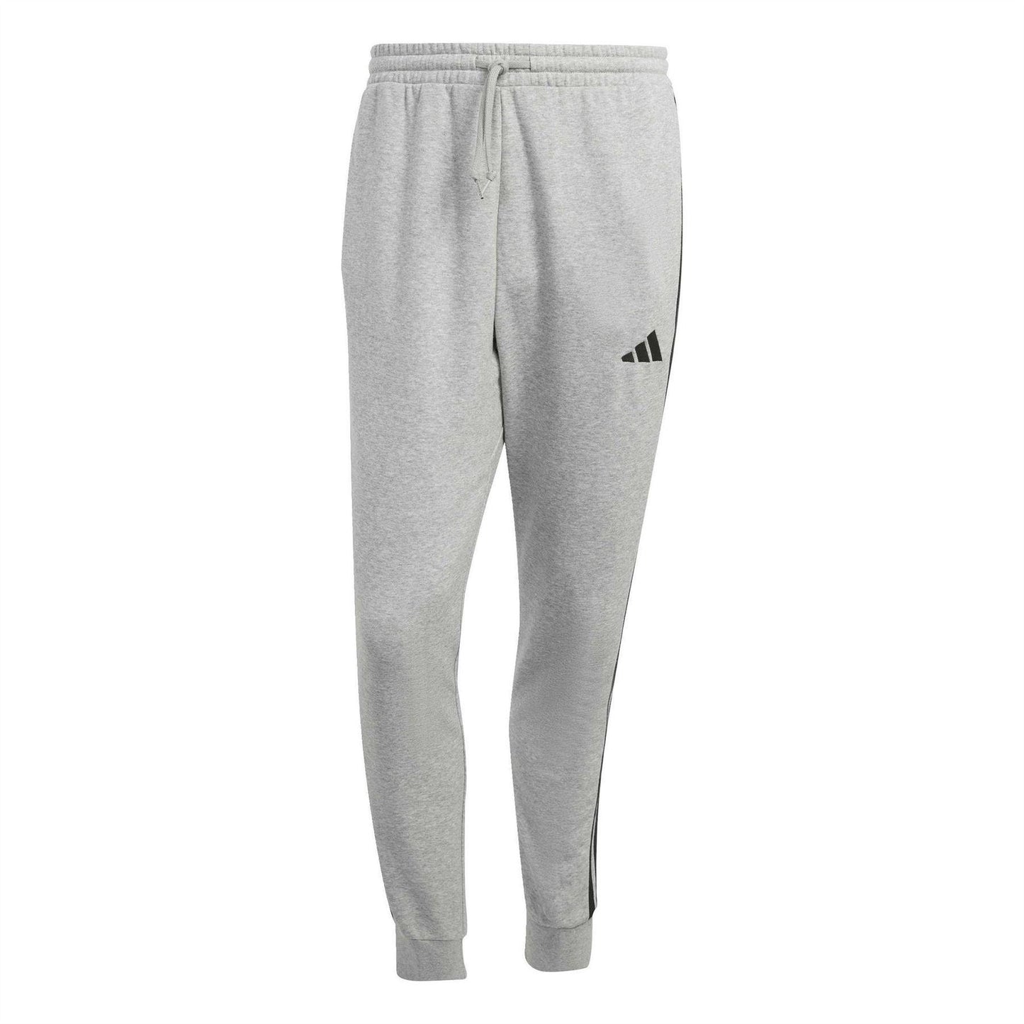 Medium Heather Grey - Front - Adidas Mens 3S 3 Stripes Joggers