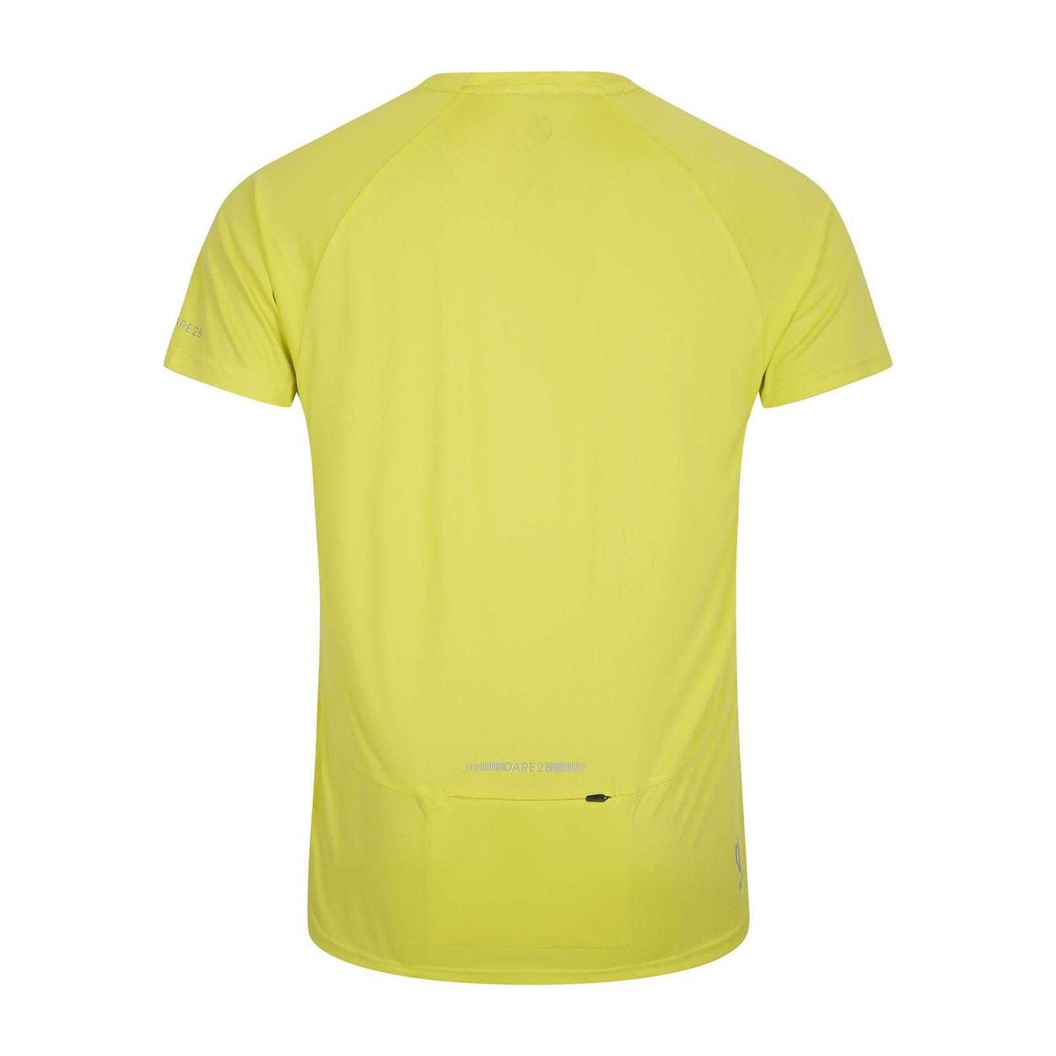 Neon Yellow - Back - Dare 2B Mens Gallantry II Quarter Zip Cycling Jersey