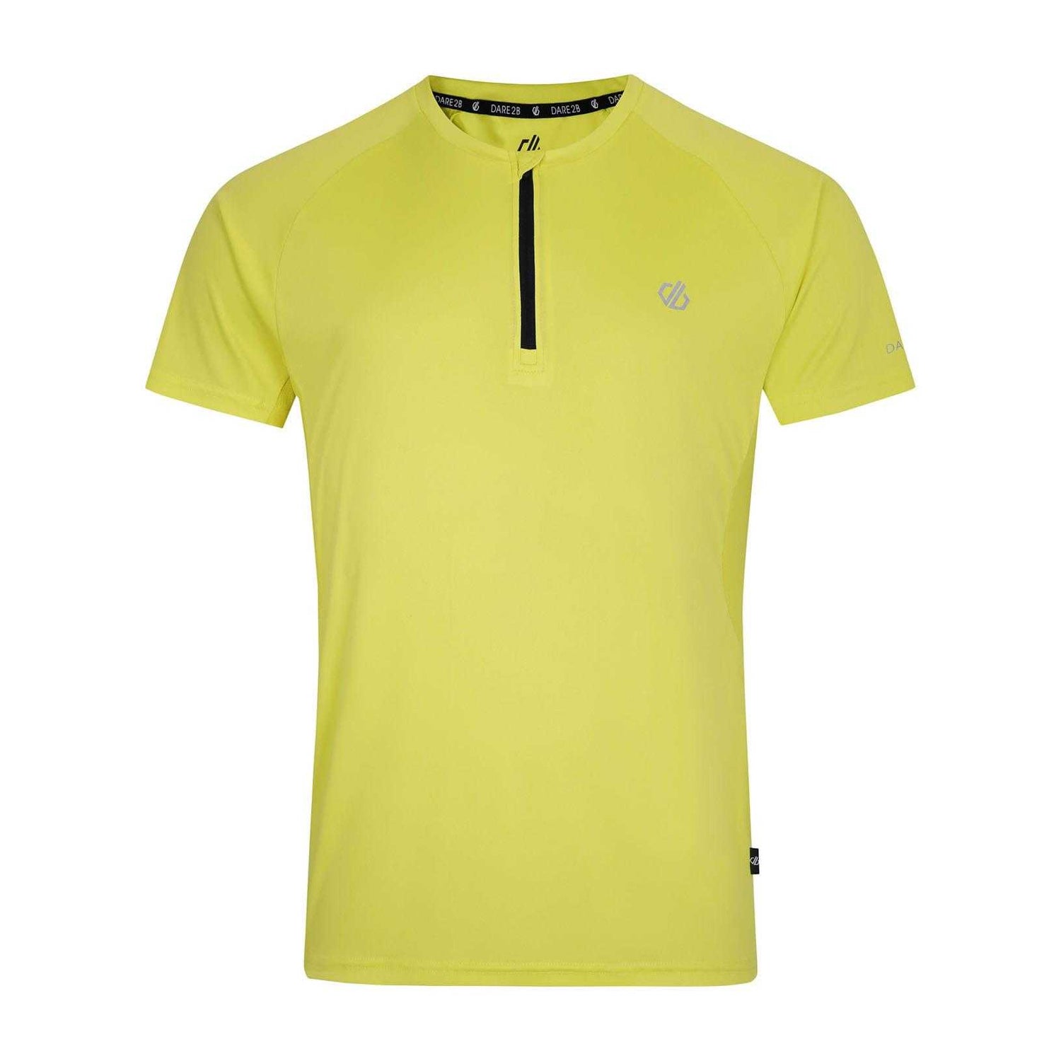 Neon Yellow - Front - Dare 2B Mens Gallantry II Quarter Zip Cycling Jersey