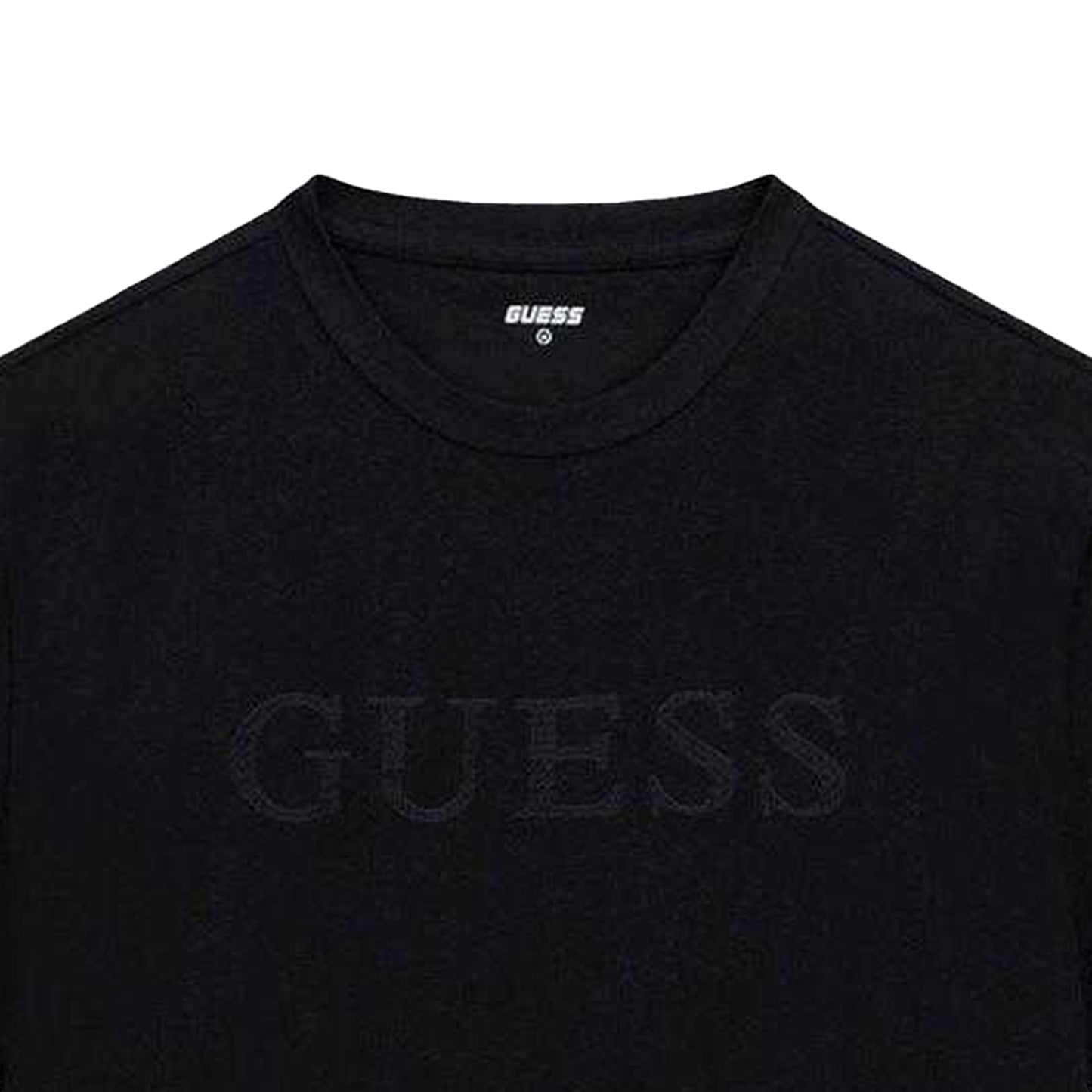 Jet Black - Side - Guess Mens Logo Printed Short-Sleeved T-Shirt