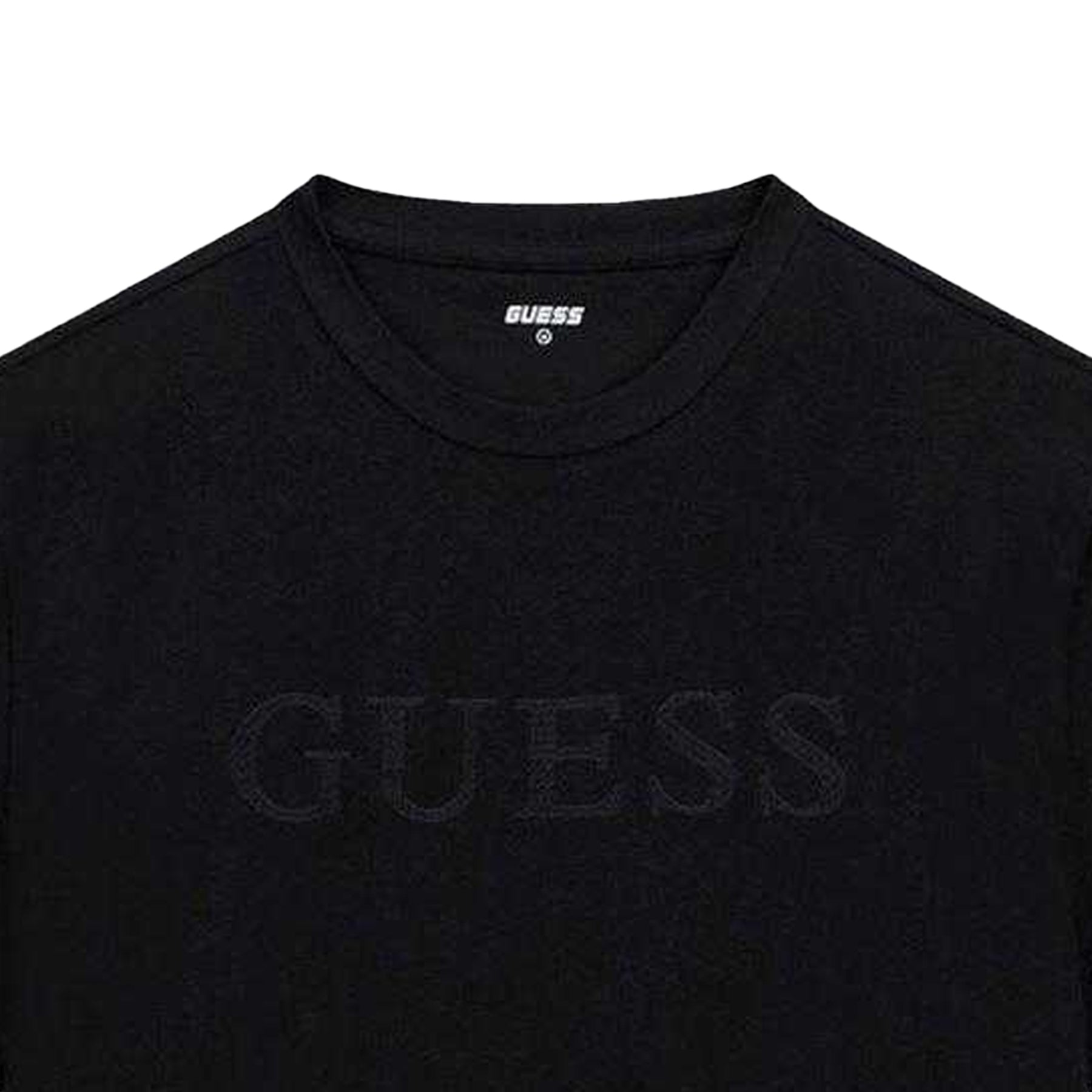 Jet Black - Side - Guess Mens Logo Printed Short-Sleeved T-Shirt
