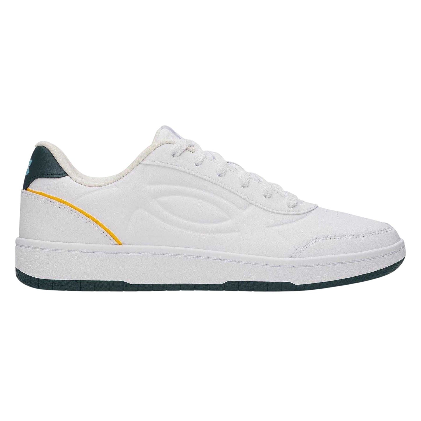White-Green - Front - Under Armour Mens Tempo Leather Trainers