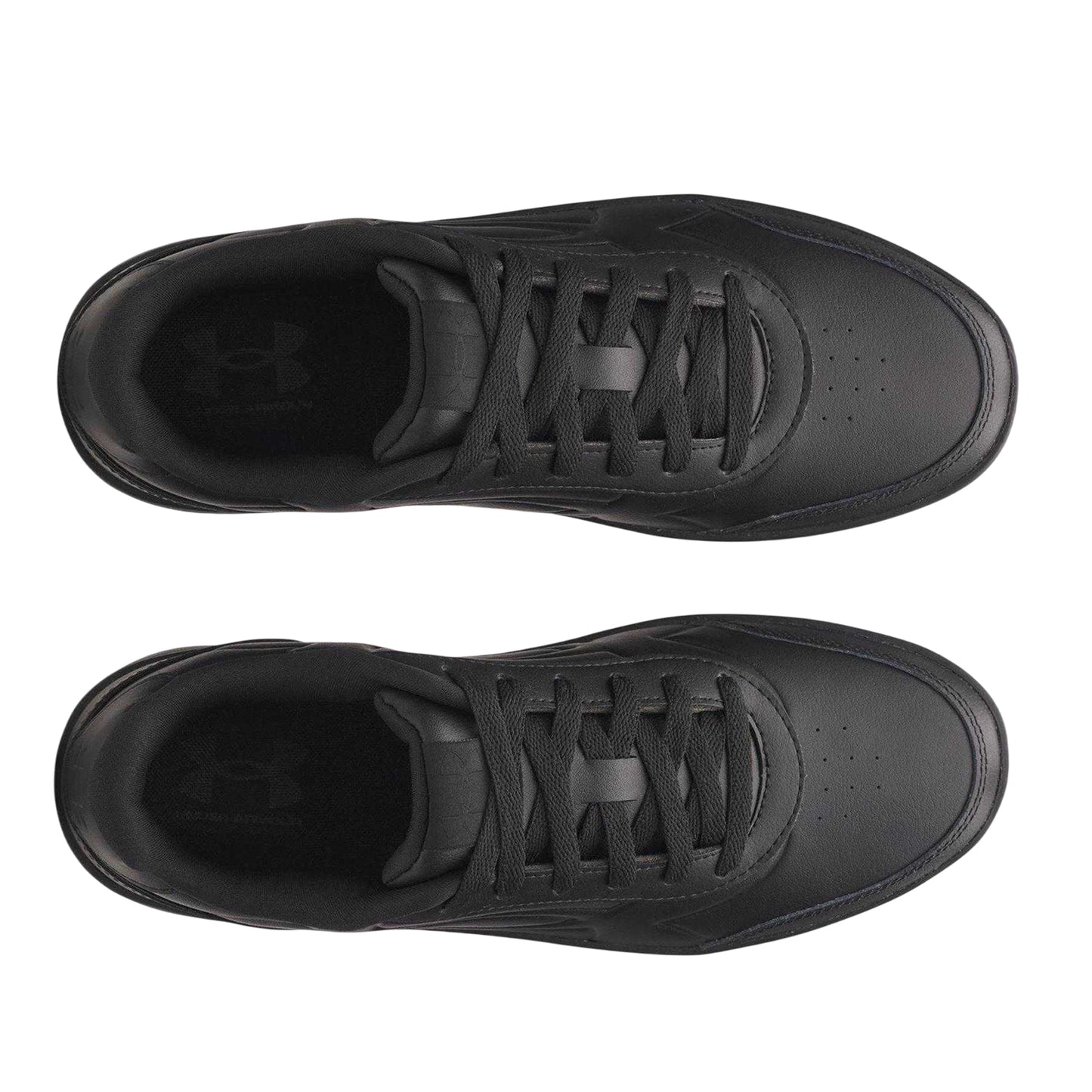 Triple Black - Side - Under Armour Mens Tempo Leather Trainers