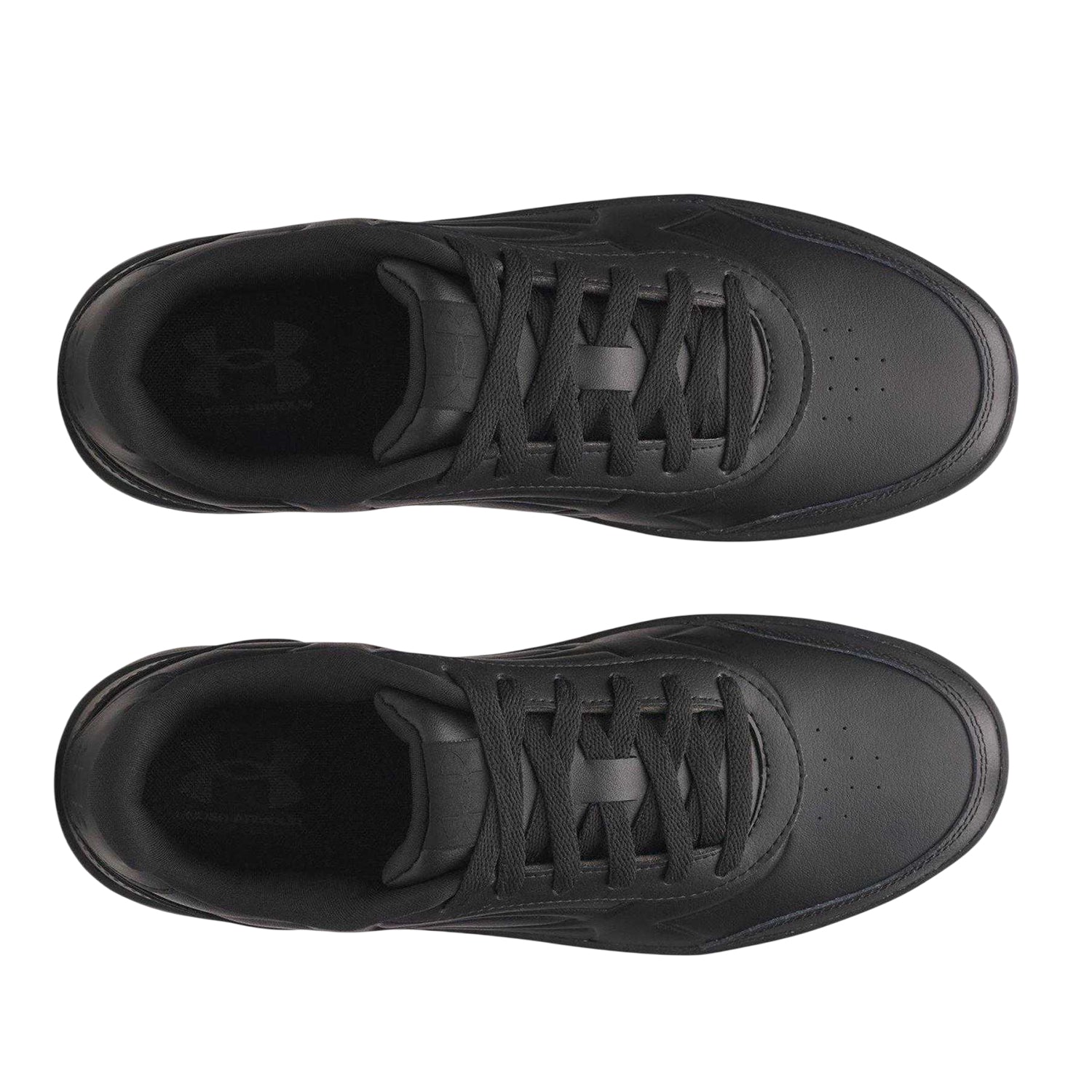 Triple Black - Side - Under Armour Mens Tempo Leather Trainers