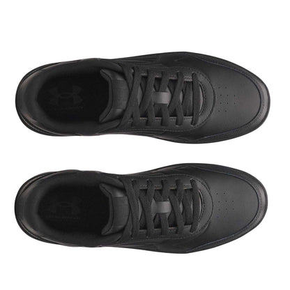Triple Black - Side - Under Armour Mens Tempo Leather Trainers