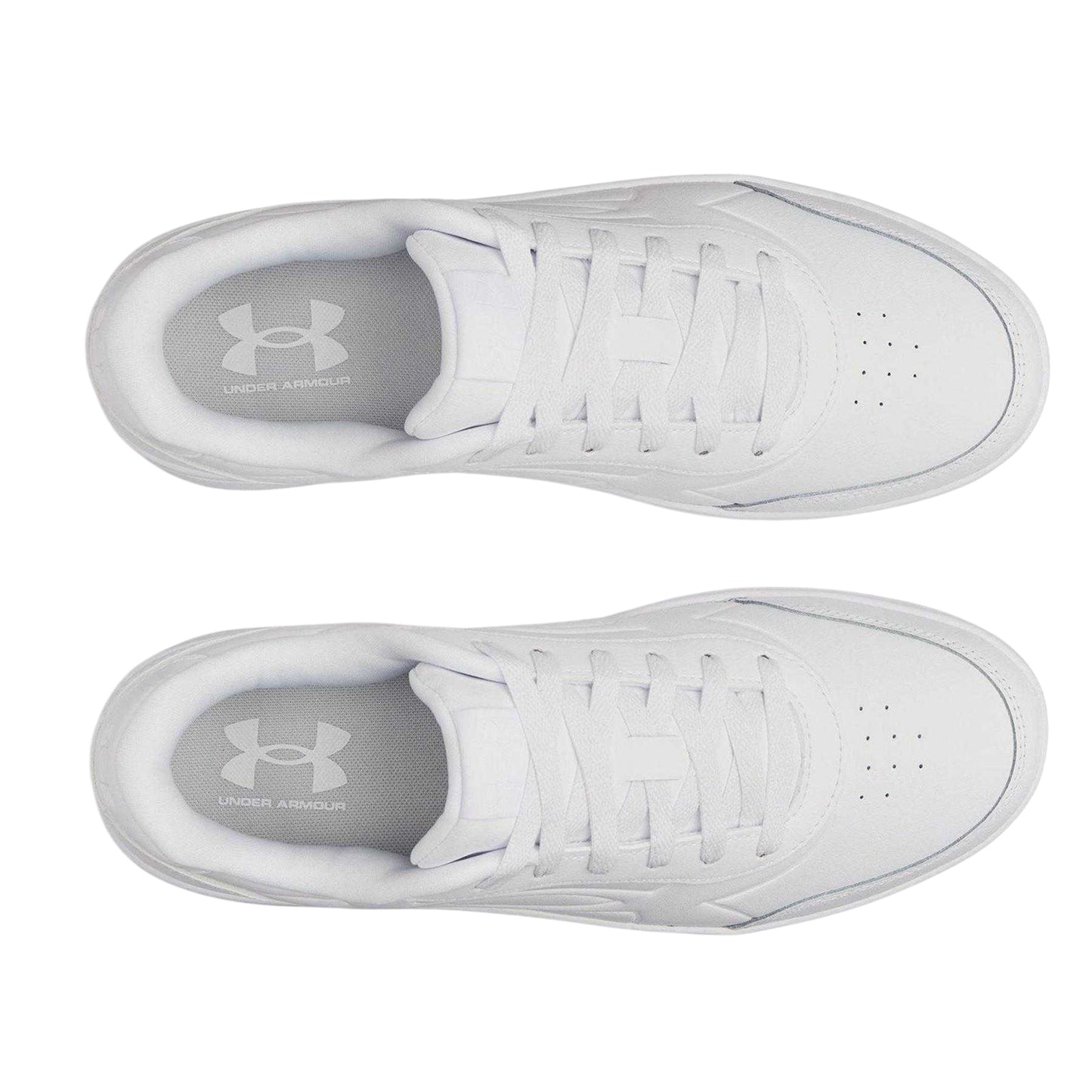 White - Side - Under Armour Mens Tempo Leather Trainers