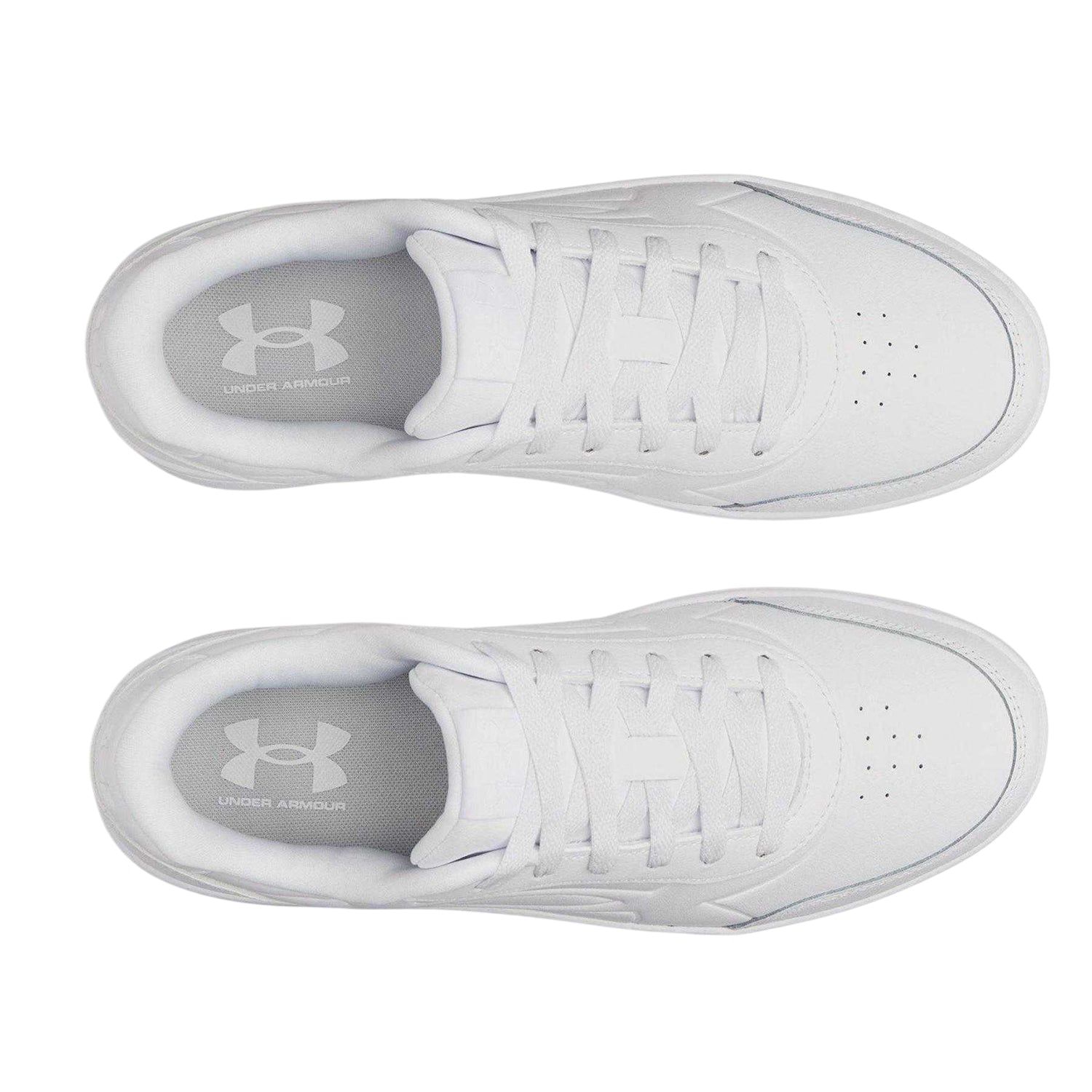 White - Side - Under Armour Mens Tempo Leather Trainers