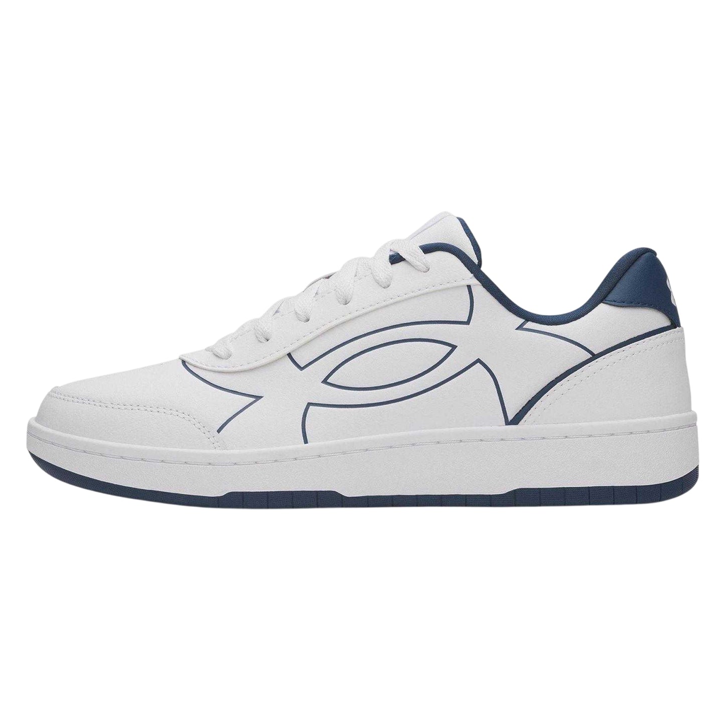 White-Blue - Back - Under Armour Mens Tempo Leather Trainers