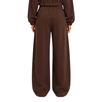 Chocolate - Back - I Saw It First Womens-Ladies Fleece Barrel Joggers