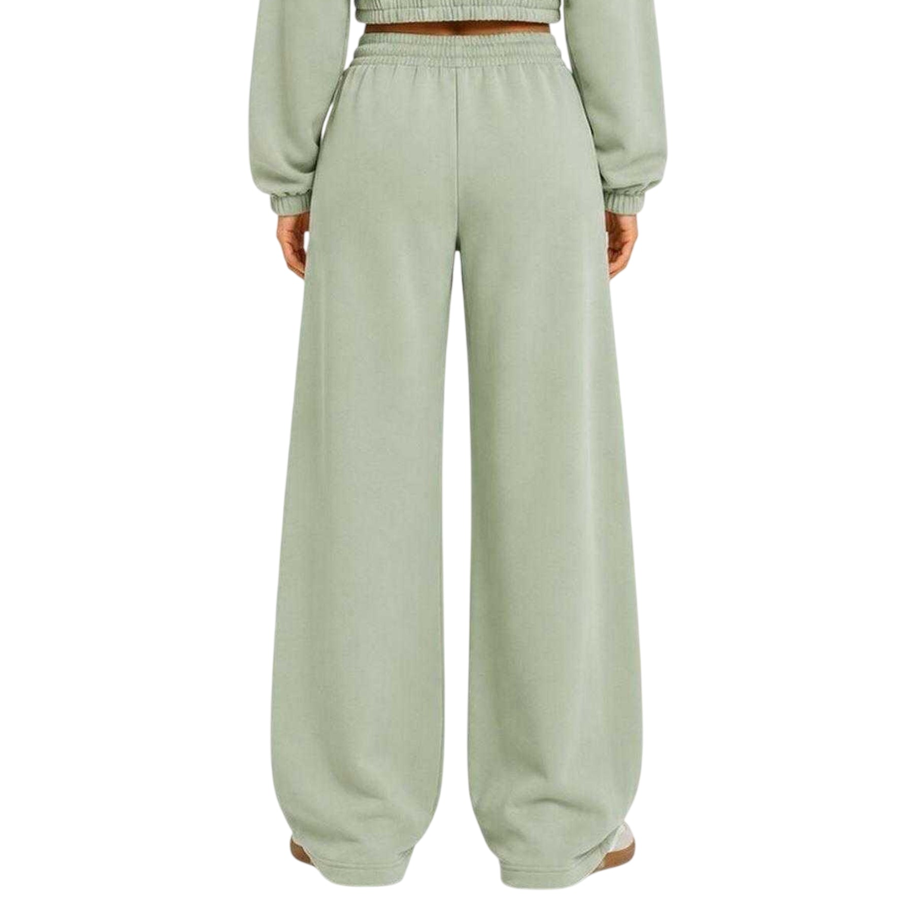 Sage - Back - I Saw It First Womens-Ladies Fleece Barrel Joggers