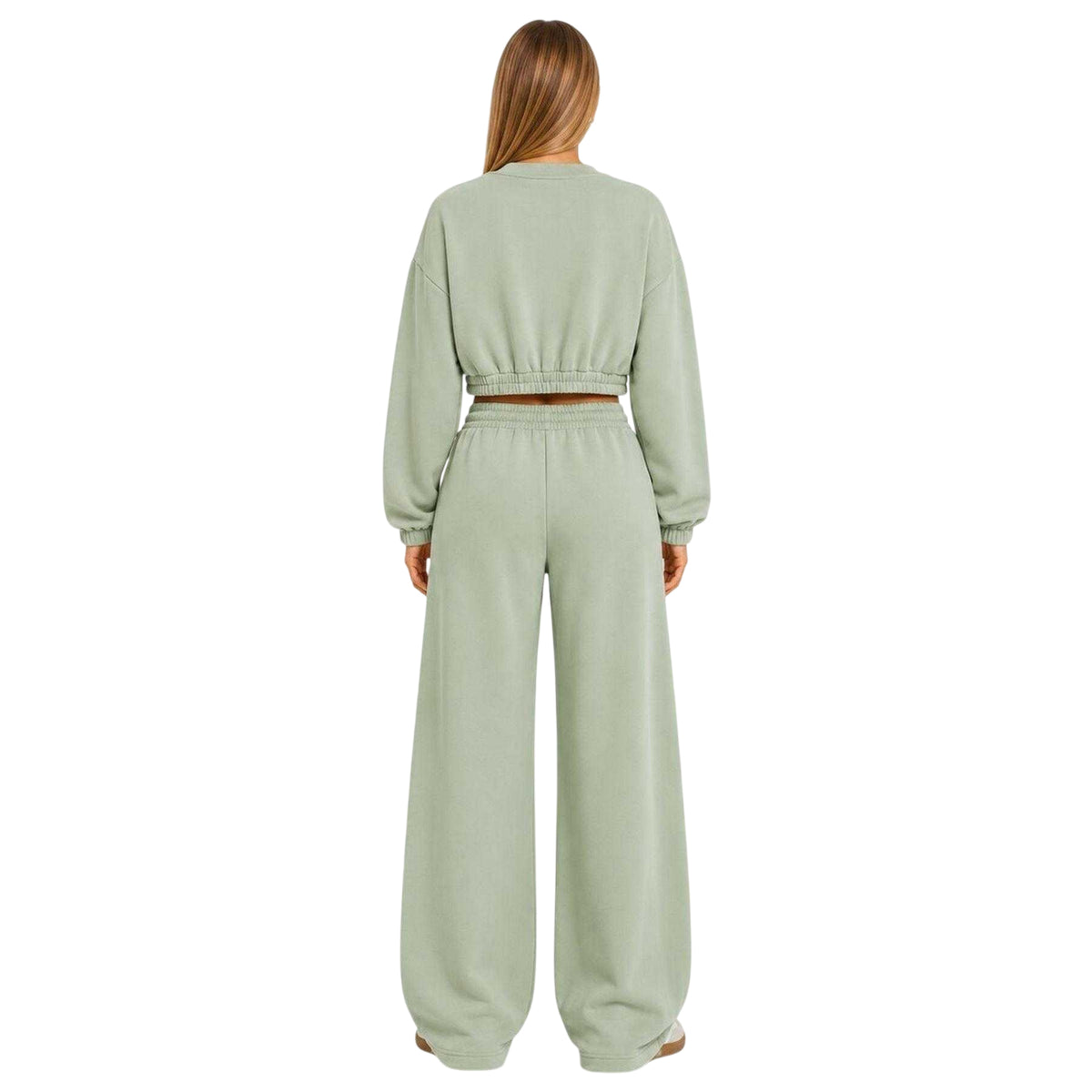 Sage - Side - I Saw It First Womens-Ladies Fleece Barrel Joggers