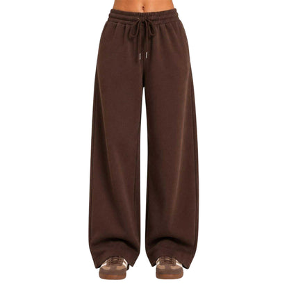 Chocolate - Front - I Saw It First Womens-Ladies Fleece Barrel Joggers