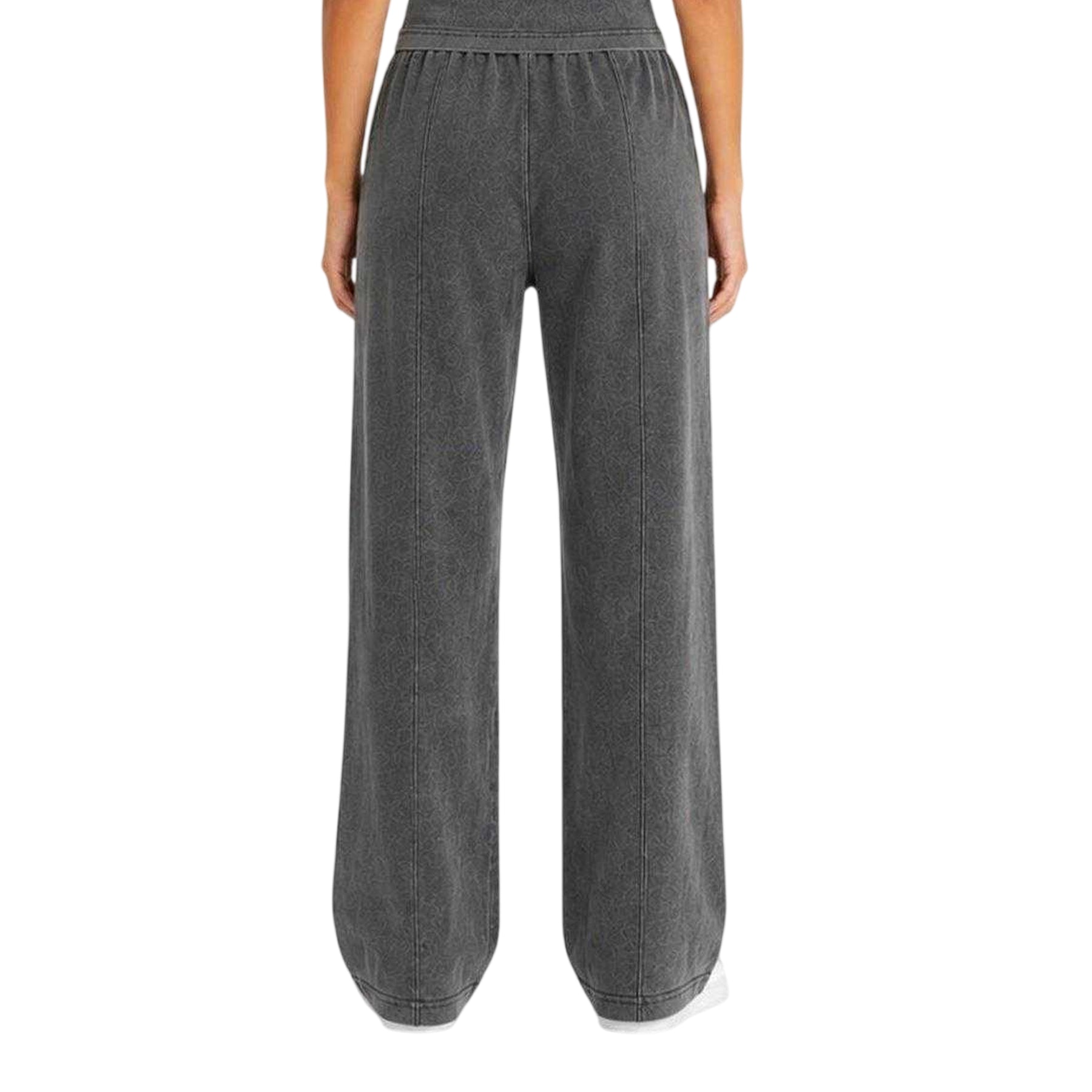 Charcoal - Back - I Saw It First Womens-Ladies Acid Wash Joggers