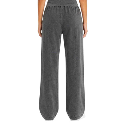 Charcoal - Back - I Saw It First Womens-Ladies Acid Wash Joggers